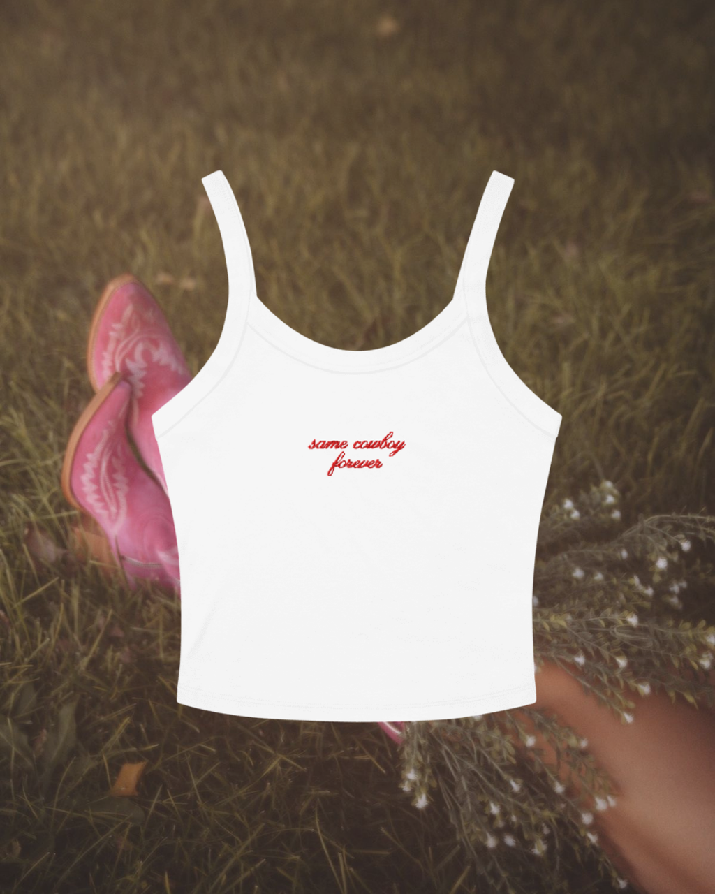 Same Cowboy Forever Embroidered Tank