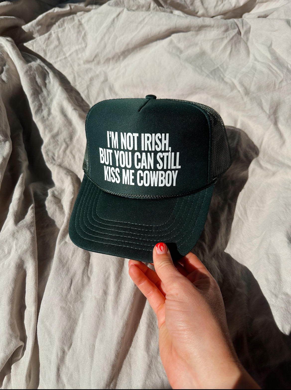 Kiss Me Cowboy Trucker Hat